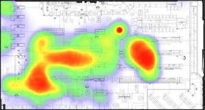 An example of an indoor heat map.